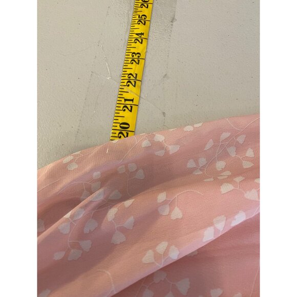 NWT Pink Ruffled Floral Mini Dress Ties in Back V-Neck Medium - Picture 9 of 11